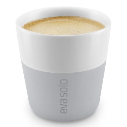 Espresso puodelis 80 ml, 2 vnt. rinkinys, su silikoniniu uždangalu, šviesiai pilkos spalvos, Eva Solo