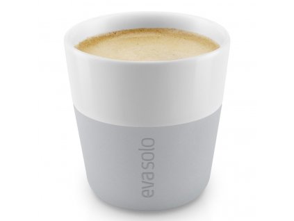 Espresso puodelis 80 ml, 2 vnt. rinkinys, su silikoniniu uždangalu, šviesiai pilkos spalvos, Eva Solo