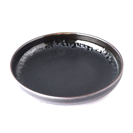Desertinė lėkštė MATT BLACK 22 cm, aukštu kraštu, MIJ