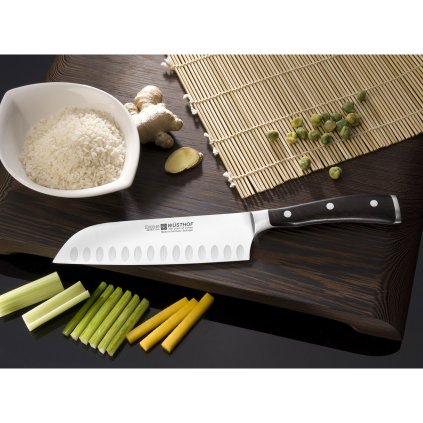 Santoku peilis IKON 17 cm, su ovaliais grioveliais, Wüsthof