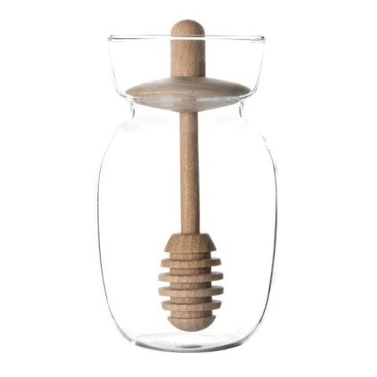 Stiklainis medui MINIMA 300 ml, su šaukšteliu medui, Viva Scandinavia