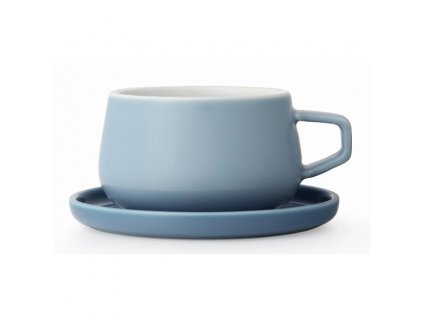 Arbatinis puodelis su lėkštute ELLA CLASSIC 250 ml, mėlynas, Viva Scandinavia