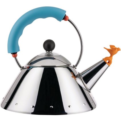 Viryklės virdulys 9093 1 l, sidabro/ mėlynos / oranžinės spalvos, Alessi