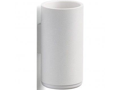 Dantų šepetėlių puodelis RIM 14 cm, montuojamas prie sienos, baltos spalvos, aliuminis, Zone Denmark