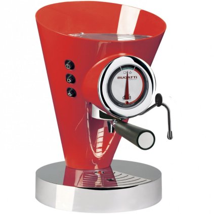 Espresso kavos aparatas DIVA EVOLUTION 0,8 l, raudonos spalvos, nerūdijantis plienas, Bugatti