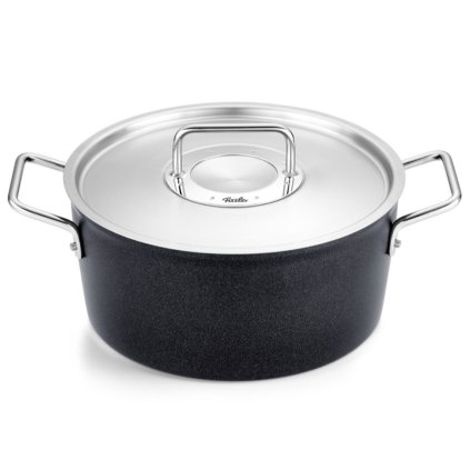 Aukštas puodas ADAMANT 24 cm, juodos spalvos, aliuminis, Fissler
