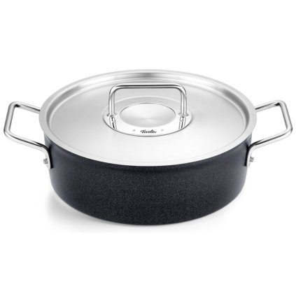 Žemas puodas ADAMANT 28 cm, juodos spalvos, aliuminis, Fissler