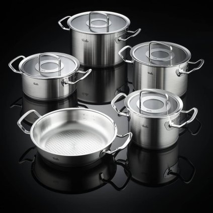 Puodas ORIGINAL PROFI 24 cm, sidabro spalvos, nerūdijantis plienas, Fissler