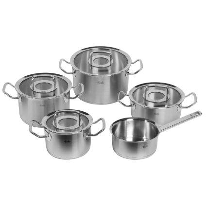 Puodų ORIGINAL PROFI, 5 vnt. rinkinys, sidabro splavos, nerūdijantis plienas, Fissler
