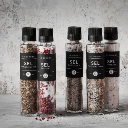 Druska su bazilikais, parmezanu ir citrina 200 g, su malūnėliu, Lie Gourmet