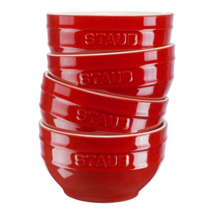 Pietų dubenėlių 700 ml 4 vnt. rinkinys, raudonos spalvos, keramikinis, Staub