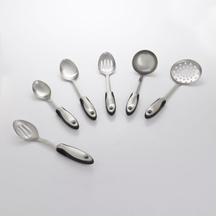 Perforuotas šaukštas STEEL 30 cm, sidabrinis, nerūdijantis plienas, OXO