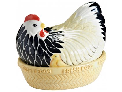 Virtuvinis produktų laikymo indas MOTHER HEN 21 cm, juodai/baltos spalvos, akmens masės, Mason Cash