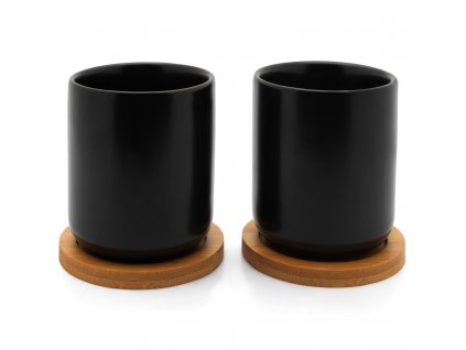 Arbatos puodelis UMEA 200 ml, 2 vnt. rinkinys, juodos spalvos, keramika, Bredemeijer