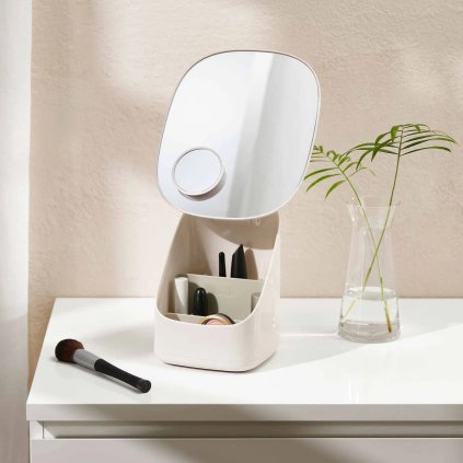 Makiažo veidrodėlis VIVA 75001, su dėkliuku, smėlio spalvos, plastikas, Joseph Joseph