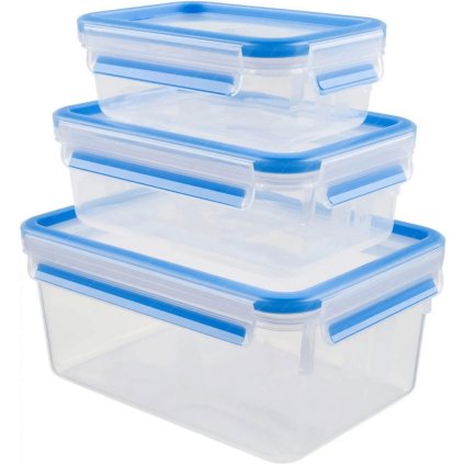 Maisto laikymo indų MASTER SEAL FRESH, 3 vnt. rinkinys, mėlynos spalvos, plastikas, Tefal