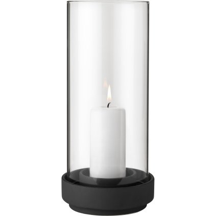 Pietų žvakės laikiklis HURRICANE 28 cm, juodos spalvos, akmens masės, Stelton