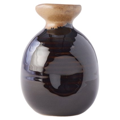 Butelis sakė 350 ml, rudos/juodos spalvos, keramika, MIJ