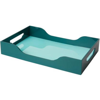 Dekoratyvinis padėklas SWELL 42 cm, turkio spalvos, mediena, Printworks