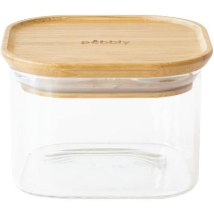 Virtuvinis produktų laikymo stiklainis PKV-042 500 ml, stiklas/ bambukas, Pebbly