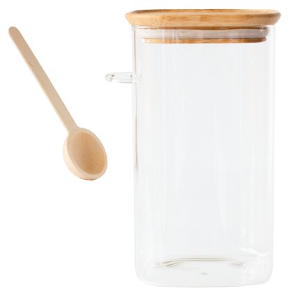 Skardinė kavai PKV-050 1,4 l, stiklas/ bambukas, Pebbly