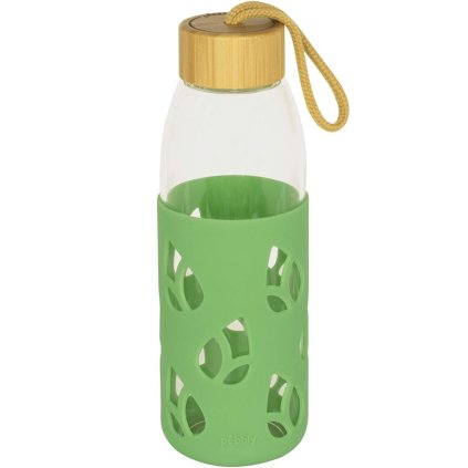 Vandens buteliukas PKV-023 550 ml, žalias, stiklas, Pebbly