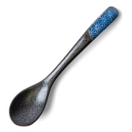 Valgomasis šaukštas ASANOHA 12,5 cm, indigo, keramika, MIJ