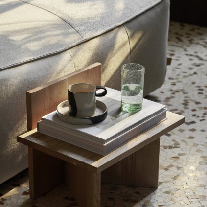 Arbatinis puodelis su lėkštute INLAY 200 ml, smėlis, akmens masė, kietas LIVING