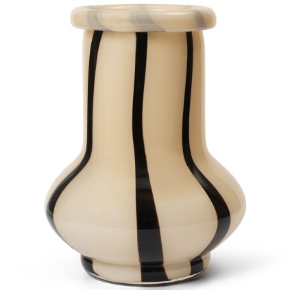 Vaza RIBAN 24 cm, smėlio spalvos, stiklas, tvirtas LIVING