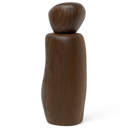 Druskos arba pipirų malūnėlis PEBBLE 19 cm, ruda, mediena, tvirta LIVING