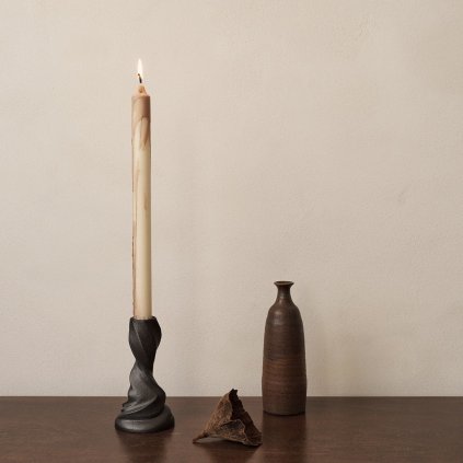 Pietų stalo žvakė DRYP 30 cm, 2 vnt. rinkinys, smėlio spalvos, tvirta LIVING