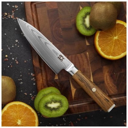 Šefo peilis COCOBOLO SULTYS WHITE DAMASCUS 15 cm, ruda, Dellinger