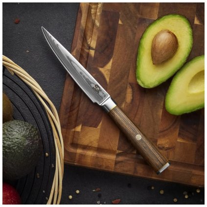 Universalus peilis COCOBOLO SULTYS WHITE DAMASCUS 13 cm, ruda, Dellinger