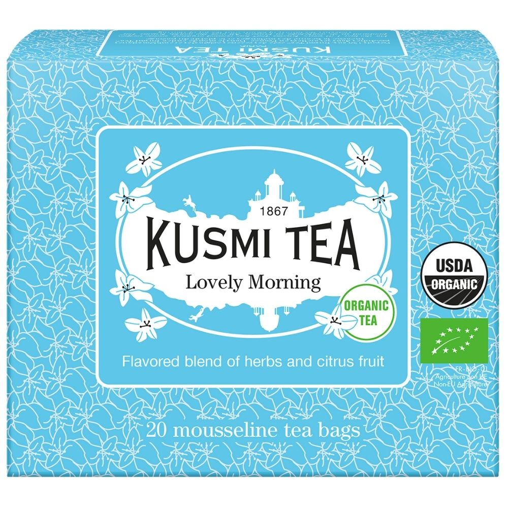 Žalioji arbata LOVELY MORNING, 20 muslino arbatos pakelių, Kusmi Tea