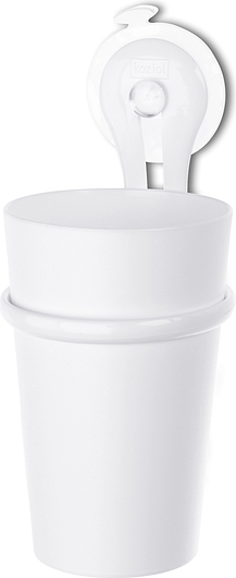 Dantų šepetėlių puodukas LOOP 300 ml, su pritraukiamu pritvirtinimu, baltas, Koziol
