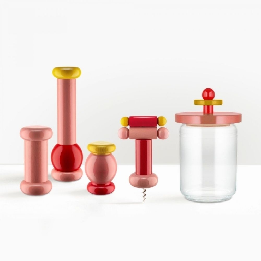 Virtuvinis laikymo stiklainis 100 COLLECTION, 1 l, rožinė, stiklinė, Alessi
