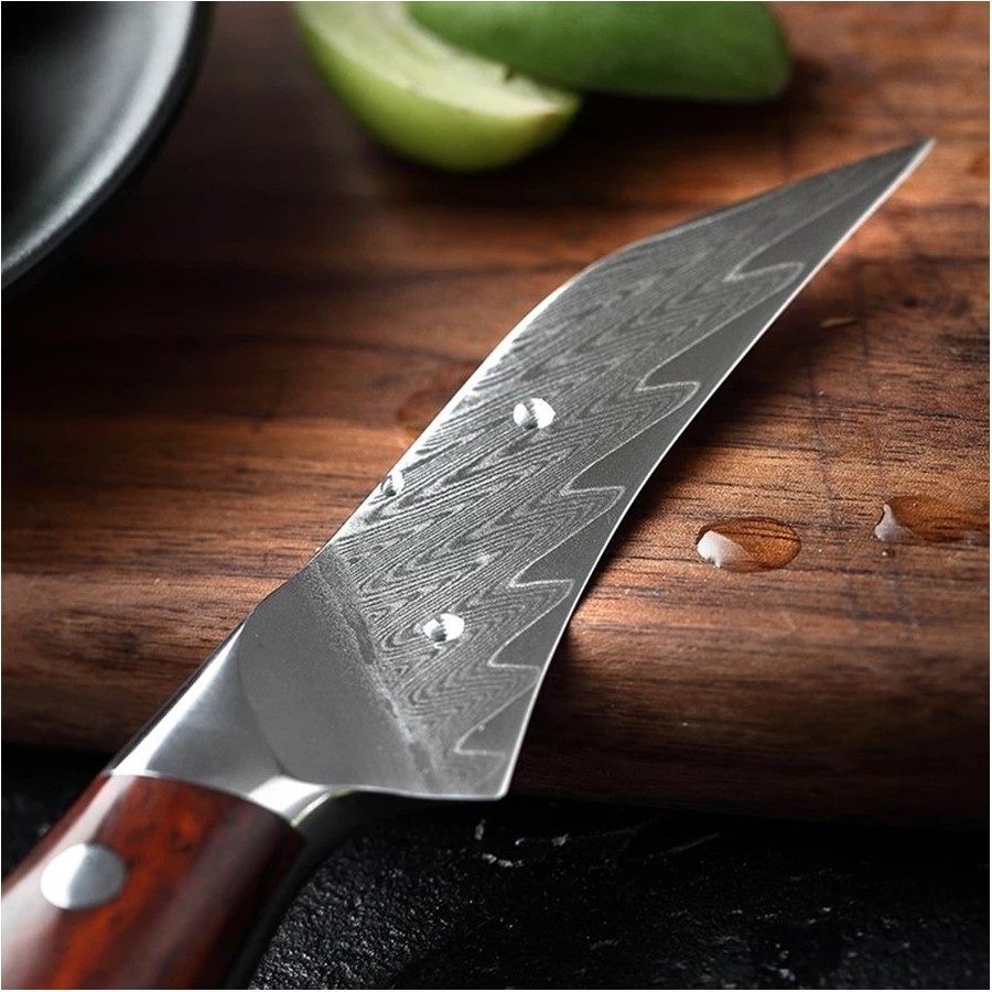 Nukaulinimo peilis ROSE WOOD DAMASCUS, 7 cm, Dellinger