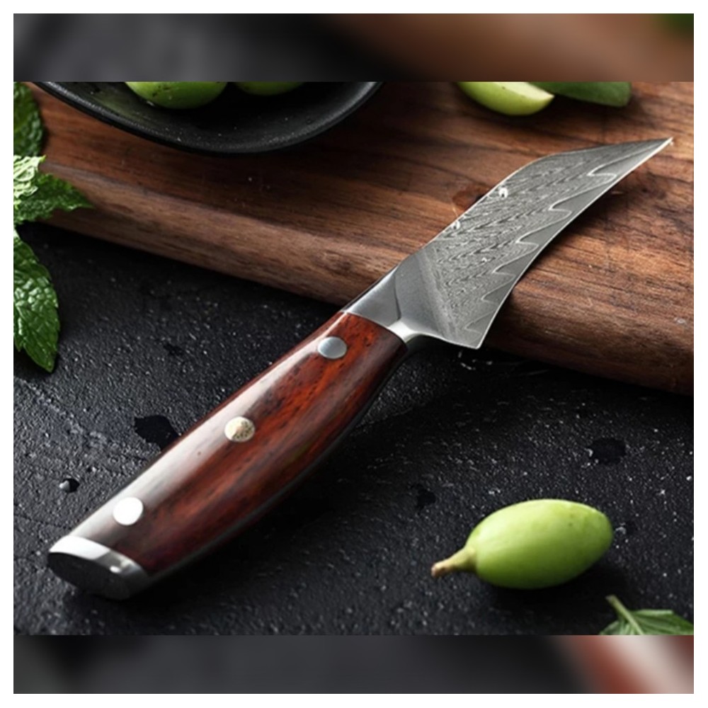 Nukaulinimo peilis ROSE WOOD DAMASCUS, 7 cm, Dellinger