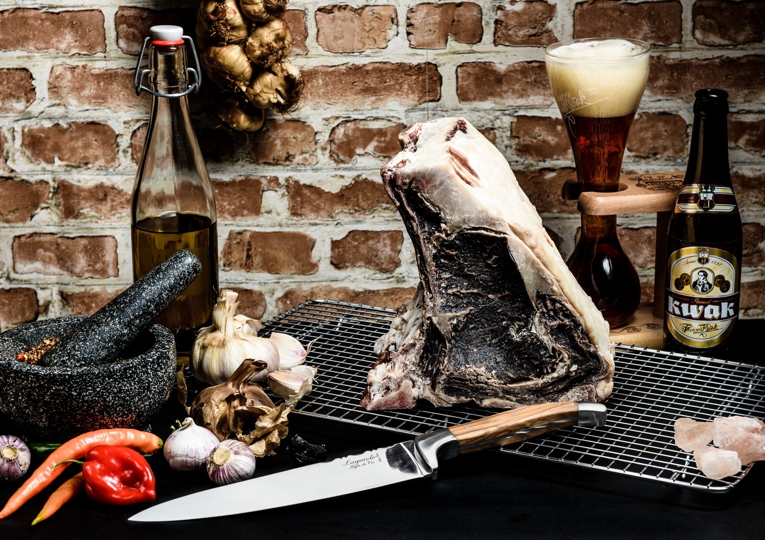 Šefo peilis LUXURY 20 cm, dovanų dėžutė, alyvuogių medžio rankena, Laguiole