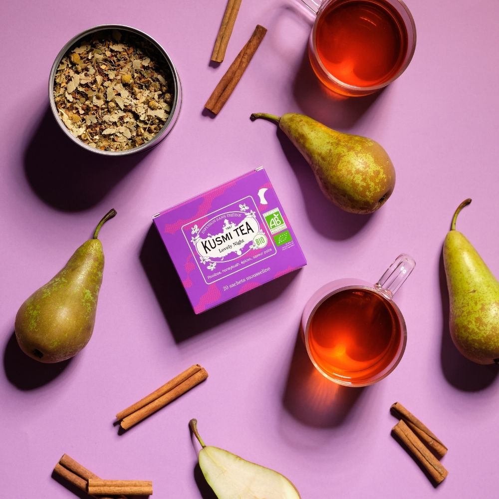 Rooibos arbata LOVELY NIGH, 20 muslino maišelių, Kusmi Tea