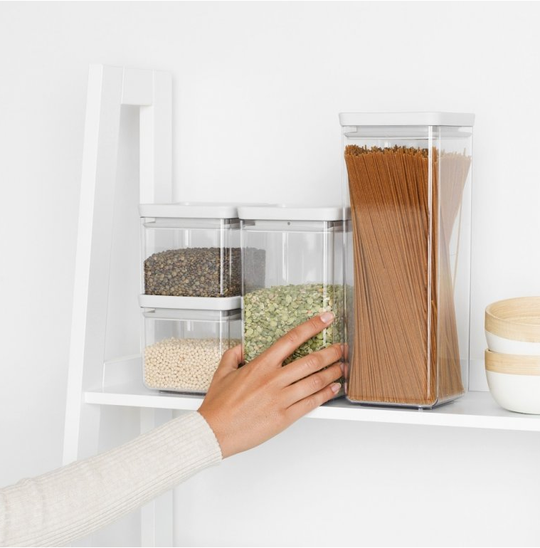 Maisto laikymo indas TASTY PLUS, 4 vnt. rinkinys, šviesiai pilkos spalvos, plastikas, Brabantia