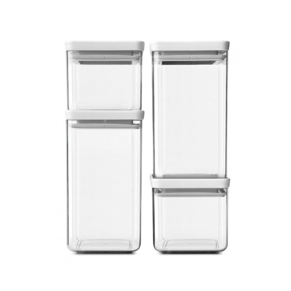 Maisto laikymo indas TASTY PLUS, 4 vnt. rinkinys, šviesiai pilkos spalvos, plastikas, Brabantia