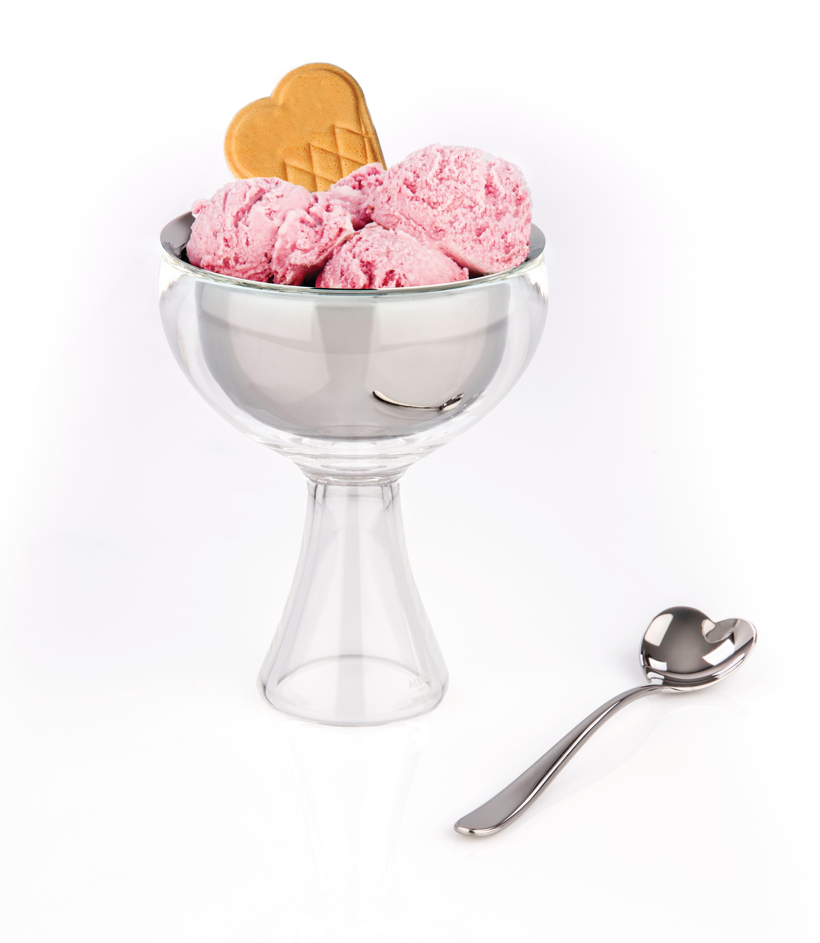 Indas ledams BIG LOVE, su šaukštu, oranžinis, Alessi