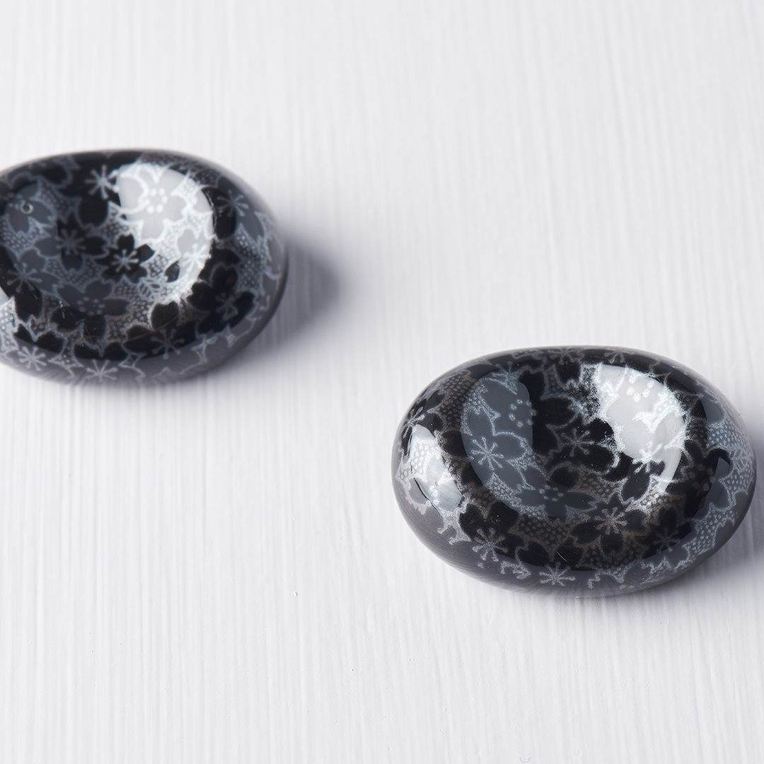 Valgymo lazdelės akmenukas BLACK SAKURA, porcelianas, MIJ