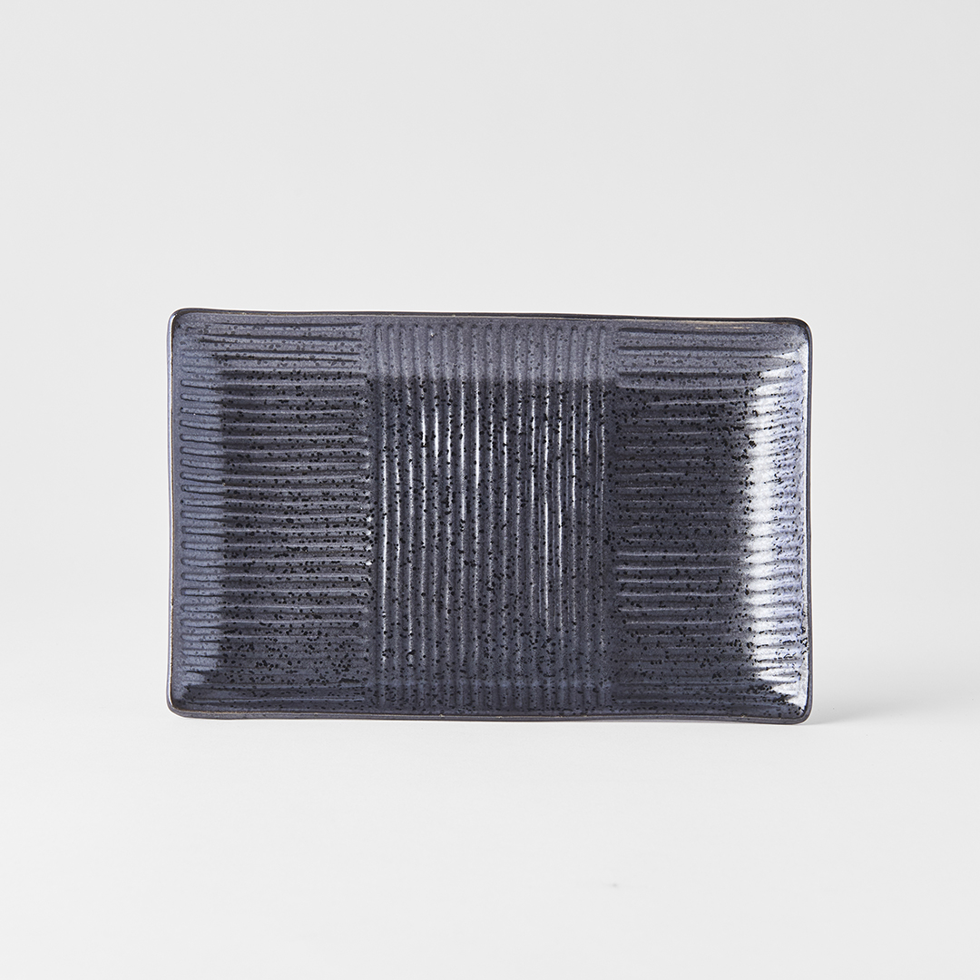 Sušio ir sašimio lėkštė LINES 21 x 13 cm, juoda, MIJ