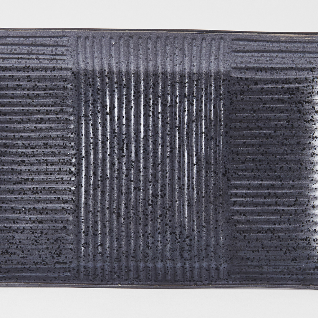 Sušio ir sašimio lėkštė LINES 21 x 13 cm, juoda, MIJ