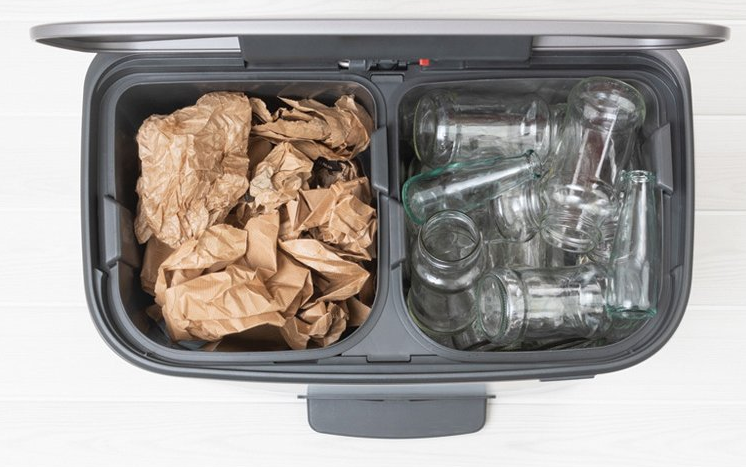 Šiukšliadėžė su pedalu BO 2 x 30 l, platina, Brabantia