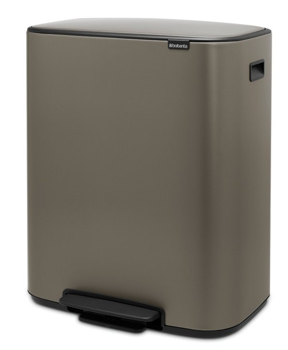 Šiukšliadėžė su pedalu BO 2 x 30 l, platina, Brabantia
