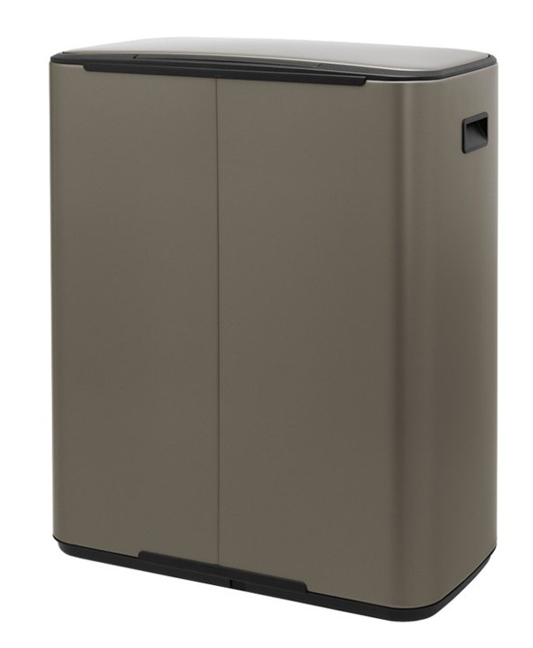 Šiukšliadėžė su pedalu BO 2 x 30 l, platina, Brabantia