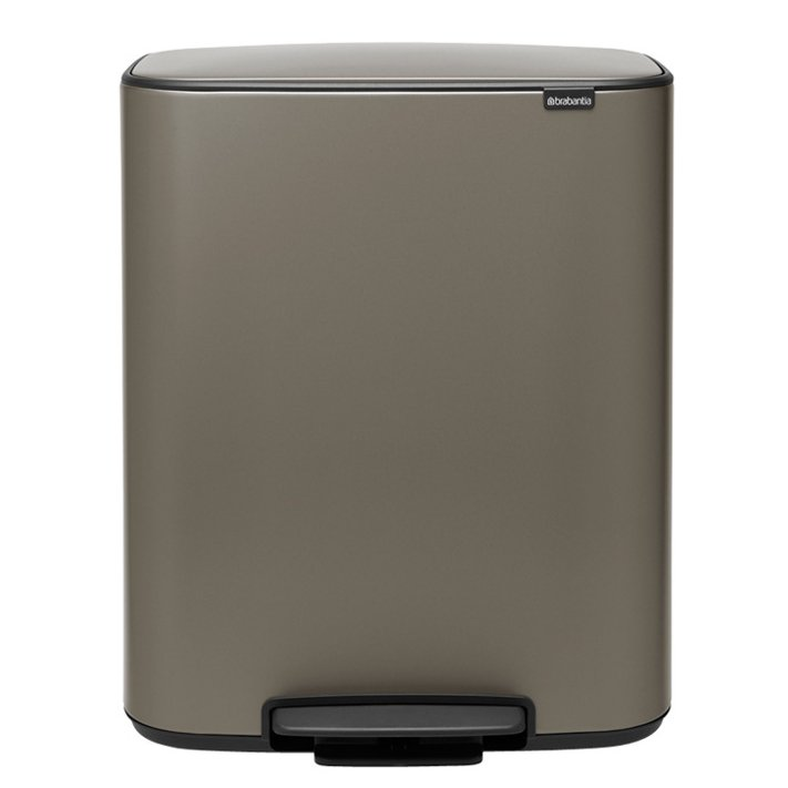 Šiukšliadėžė su pedalu BO 2 x 30 l, platina, Brabantia